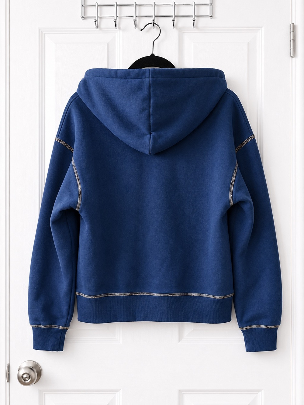 Cobalt Blue Half-Zip Pullover Hoodie Size S - Picture 2 of 7